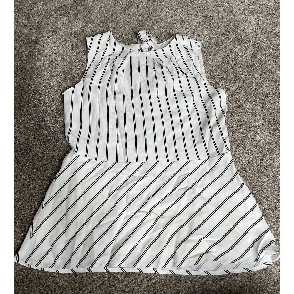 Ann Taylor Women's Striped Dress Sleevless Tank Top Shirt Size 4 Small XS